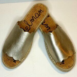 Sam Edelman Andy Slide Espadrille Women's 8.5M Gold